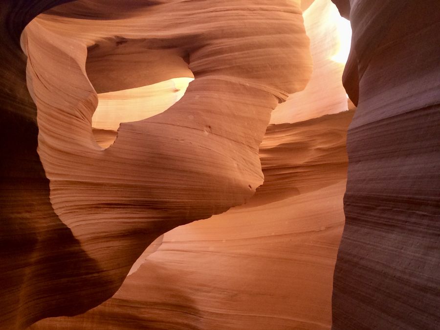 Glowing sandstone curves inside Antelope Canyon