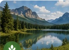 A still lake reflecting forest and peaks